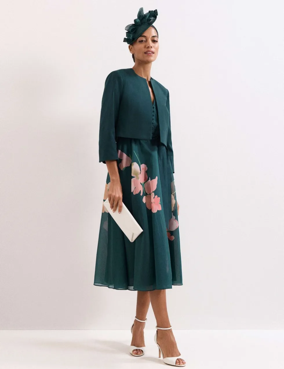 Cotton Rich Open Front Cropped Jacket