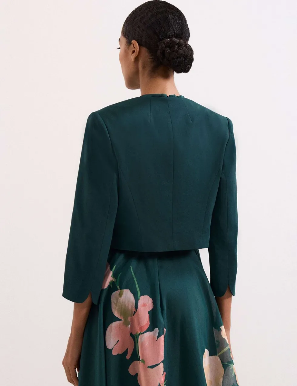 Cotton Rich Open Front Cropped Jacket