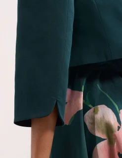 Cotton Rich Open Front Cropped Jacket