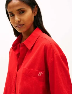 Cotton Rich Oversized Beach Cover Up Shirt