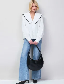 Cotton Rich Oversized Collared Blouse