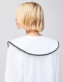 Cotton Rich Oversized Collared Blouse