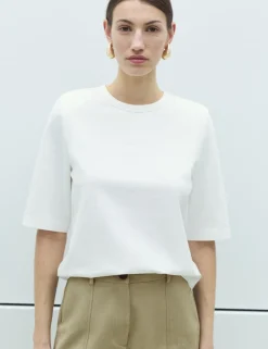 Cotton Rich Padded Shoulder T-Shirt