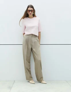 Cotton Rich Padded Shoulder T-Shirt