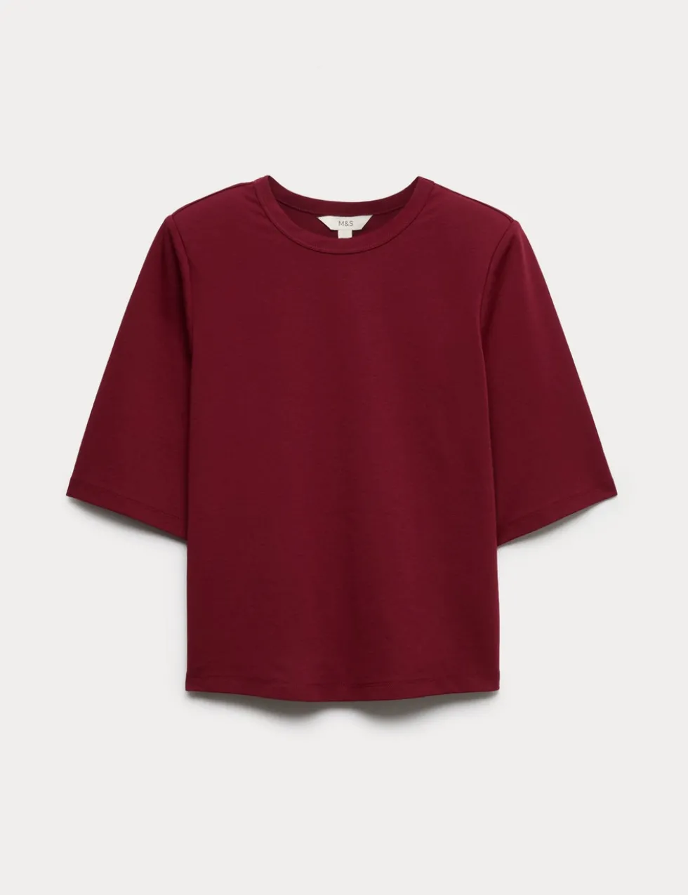 Cotton Rich Padded Shoulder T-Shirt