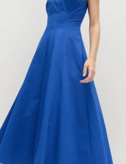 Cotton Rich Panel Midi Waisted Skater Dress