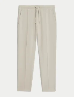 Cotton Rich Pintuck Straight Leg Joggers