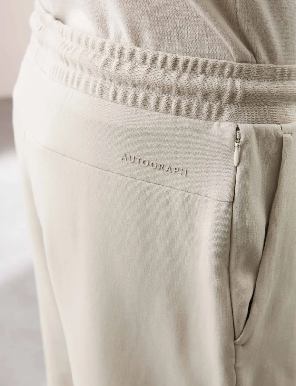 Cotton Rich Pintuck Straight Leg Joggers