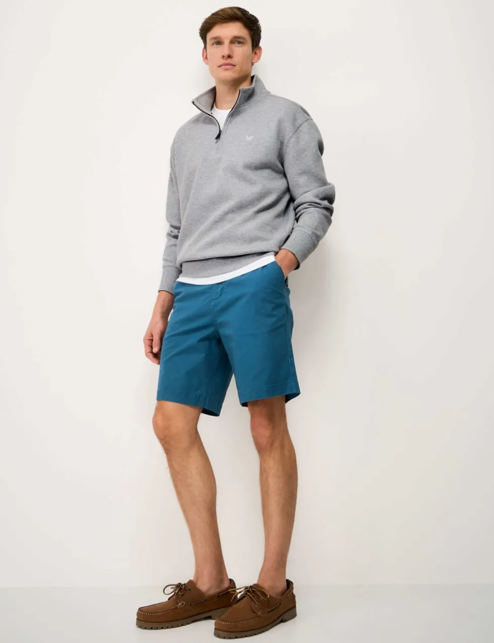 Cotton Rich Pique Half Zip Sweatshirt