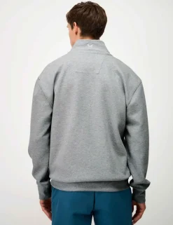 Cotton Rich Pique Half Zip Sweatshirt