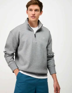Cotton Rich Pique Half Zip Sweatshirt