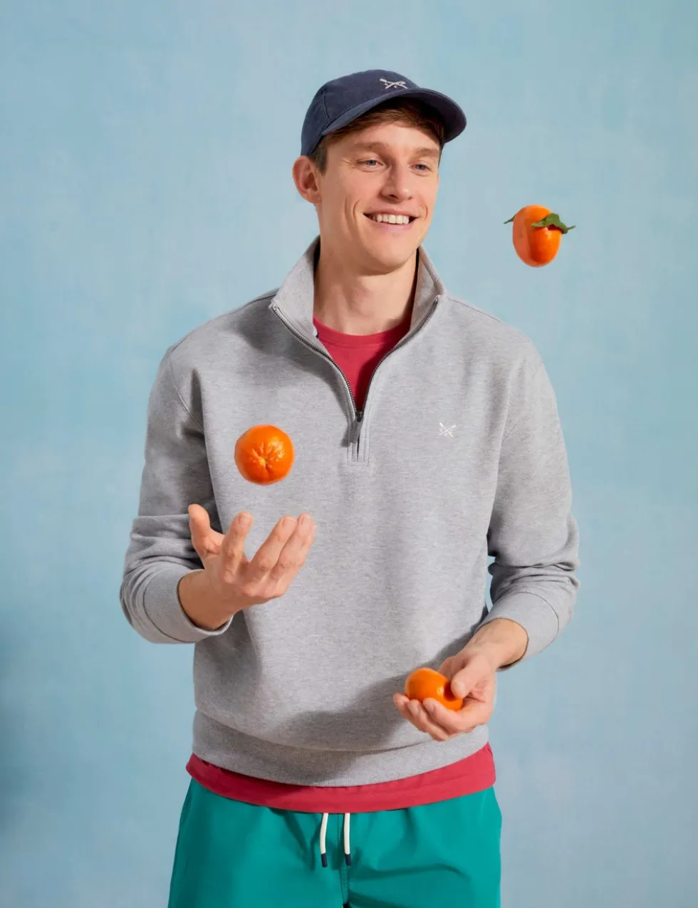 Cotton Rich Pique Half Zip Sweatshirt