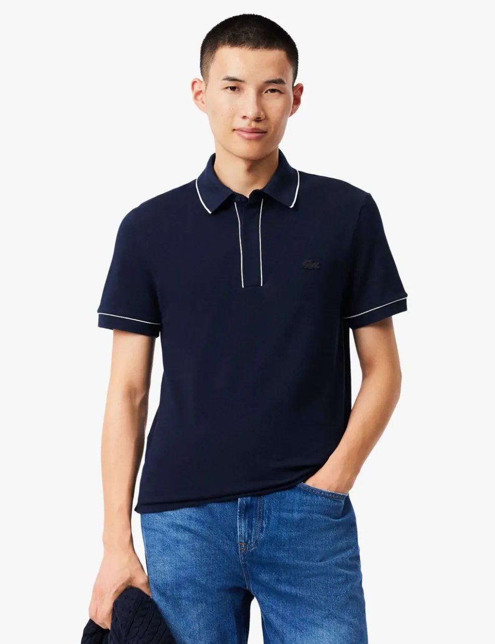 Cotton Rich Pique Tipped Polo Shirt