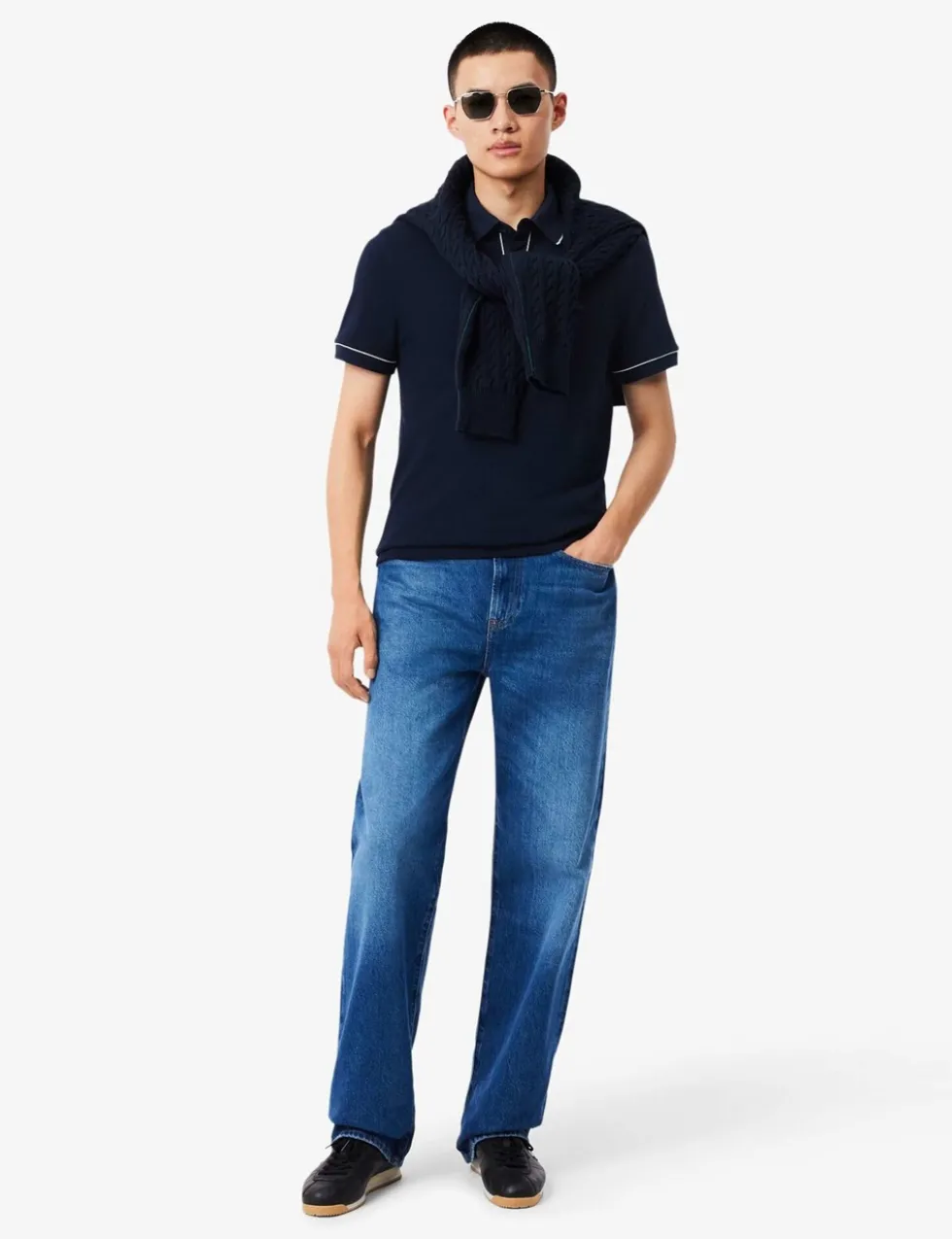 Cotton Rich Pique Tipped Polo Shirt