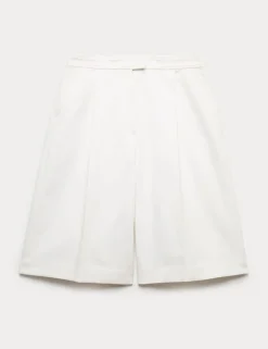 Cotton Rich Pleat Front Tailored Shorts