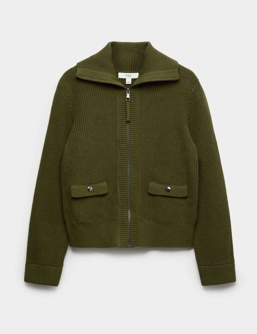 Cotton Rich Pocket Detail Knitted Jacket