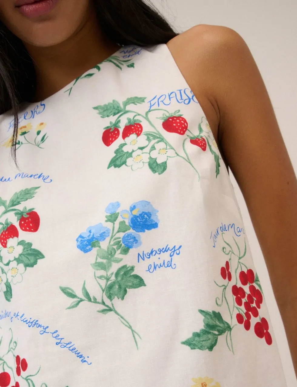Cotton Rich Printed Crew Neck Mini Shift Dress