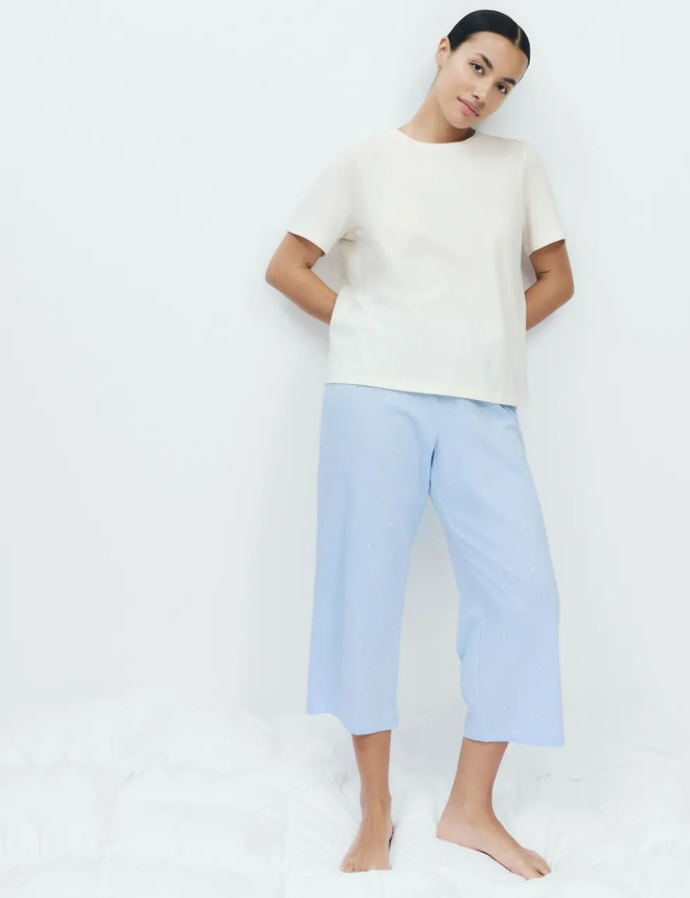 Cotton Rich Printed Cropped Pyjama Set
