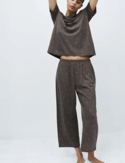 Cotton Rich Printed Cropped Pyjama Set