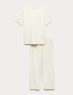 Cotton Rich Printed Cropped Pyjama Set