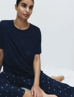 Cotton Rich Printed Cropped Pyjama Set