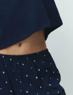 Cotton Rich Printed Cropped Pyjama Set