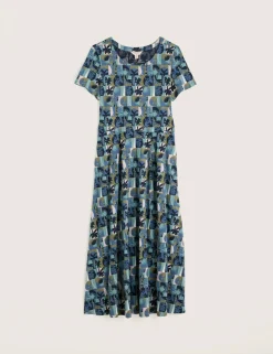 Cotton Rich Printed Midi T-Shirt Dress