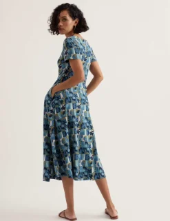 Cotton Rich Printed Midi T-Shirt Dress