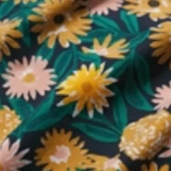 Cotton Rich Printed Midi Waisted Dress