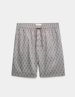Cotton Rich Printed Pyjama Shorts