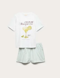 Cotton Rich Printed Shortie Set