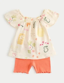 Cotton Rich Printed Top & Bottom Set (0 -5 Yrs)