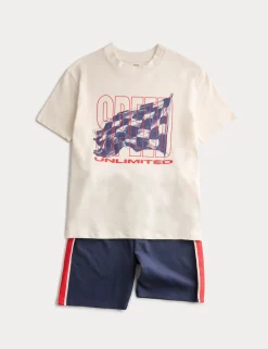 Cotton Rich Racing Graphic Shortie Pyjamas (1-16 Yrs)