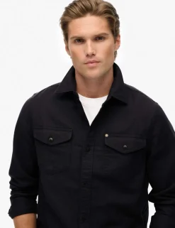 Cotton Rich Relaxed Fit Overshirt with Linen