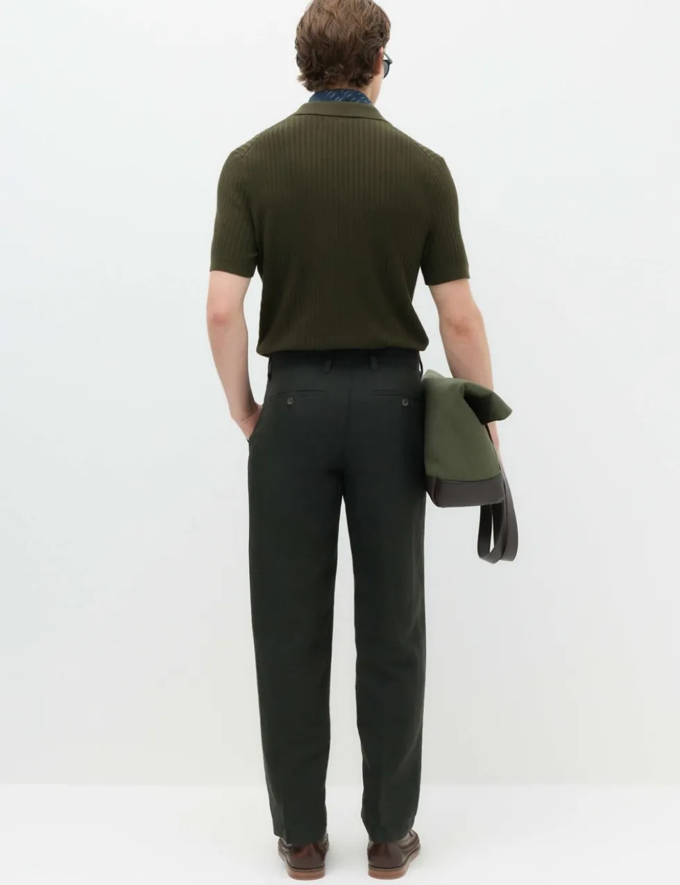 Cotton Rich Rib Texture Open Neck Polo Shirt