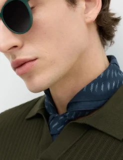 Cotton Rich Rib Texture Open Neck Polo Shirt