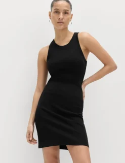 Cotton Rich Ribbed Bra Insert Mini Bodycon Dress