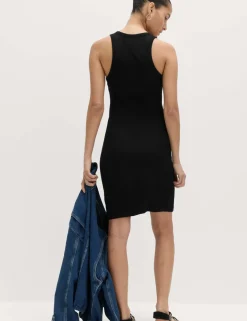 Cotton Rich Ribbed Bra Insert Mini Bodycon Dress