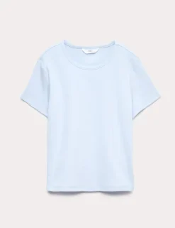 Cotton Rich Ribbed Fitted Crop T-Shirt (6-16 Yrs)