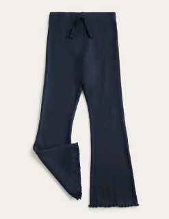 Cotton Rich Ribbed Flared Leggings (2-8 Yrs)