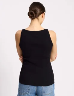 Cotton Rich Ribbed High Neck Vest