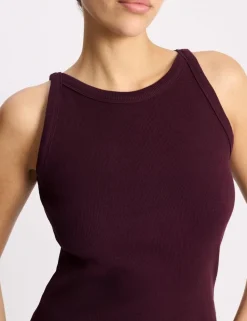 Cotton Rich Ribbed High Neck Vest