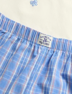 Cotton Rich Ribbed Lace Short Pyjamas (6-16 Yrs)