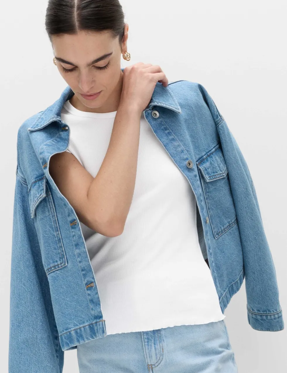 Cotton Rich Ribbed Lettuce Edge T-Shirt