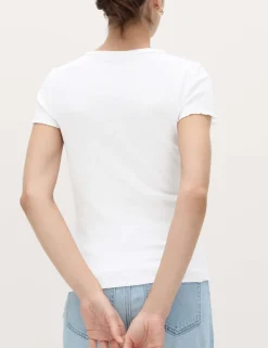 Cotton Rich Ribbed Lettuce Edge T-Shirt