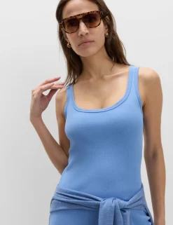 Cotton Rich Ribbed Midi Column Dress