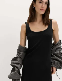 Cotton Rich Ribbed Midi Column Dress
