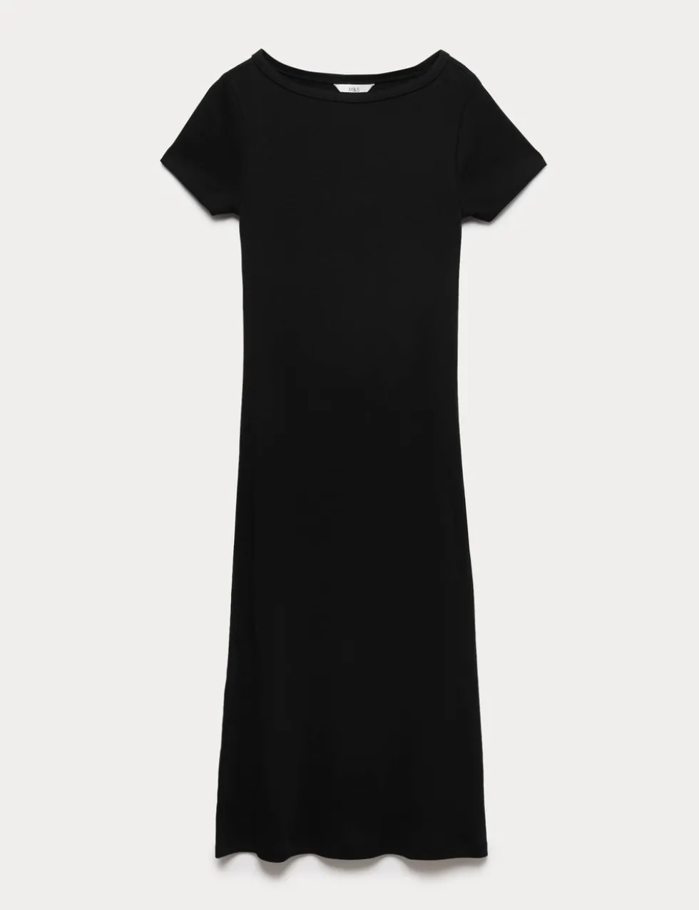 Cotton Rich Ribbed Midi Column Dress