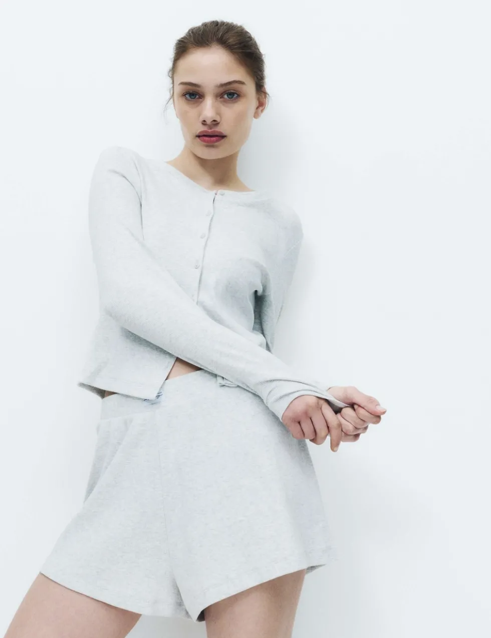 Cotton Rich Ribbed Pyjama Shorts