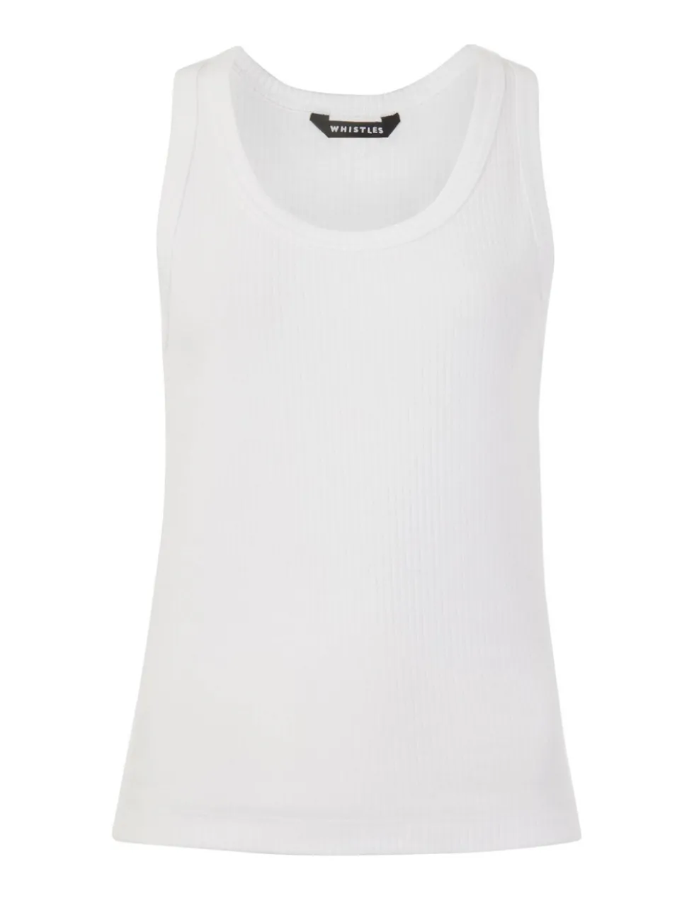 Cotton Rich Ribbed Scoop Neck Vest